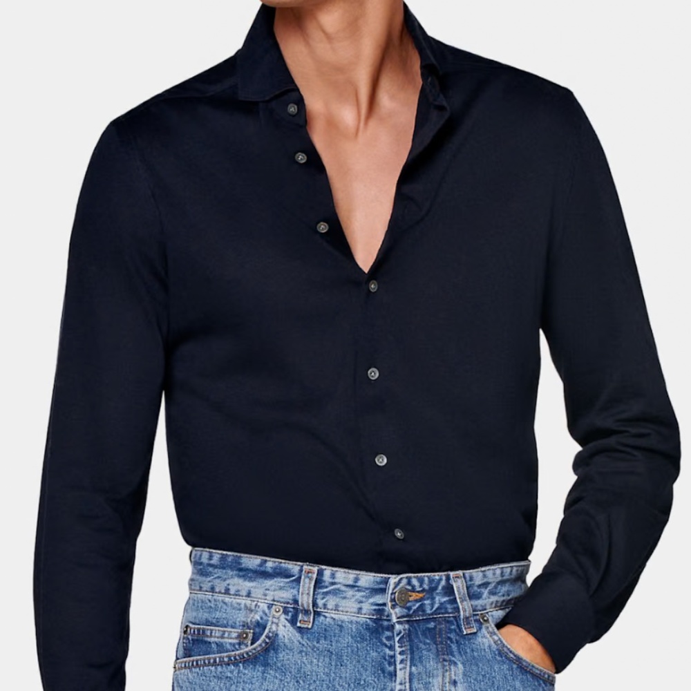 Suitsupply Navy Extra Slim Fit Shirt